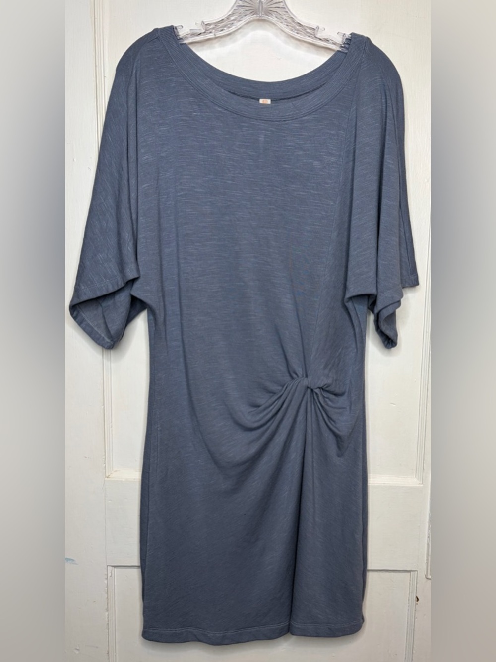 Anthropologie Daily Practice Side Twist Tee Dress Blue Athleisure Comfy Sz L